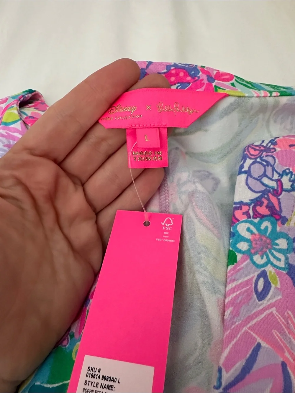 NWT, Lilly Pulitzer + Disney Sophiletta Dress in Disney Dreamin, Size L